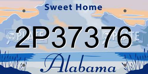 2P37376 Alabama License Plate