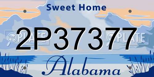 2P37377 Alabama License Plate