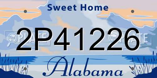 2P41226 Alabama License Plate