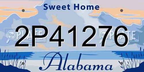 2P41276 Alabama License Plate