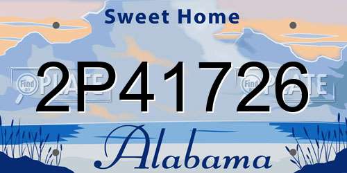 2P41726 Alabama License Plate