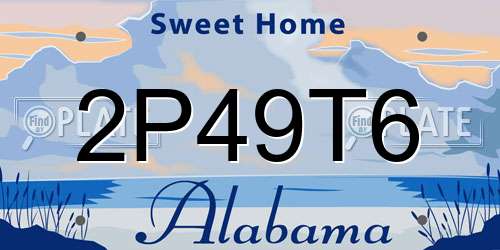 2P49T6 Alabama License Plate