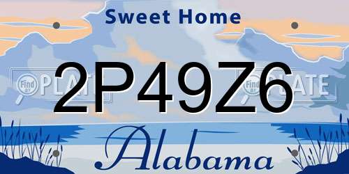 2P49Z6 Alabama License Plate