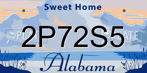 2P72S5 Alabama License Plate