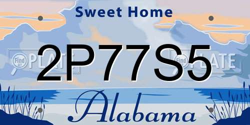 2P77S5 Alabama License Plate