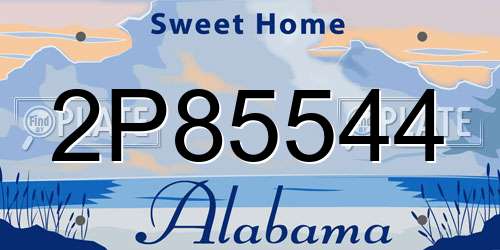 2P85544 Alabama License Plate