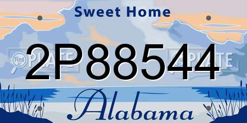 2P88544 Alabama License Plate