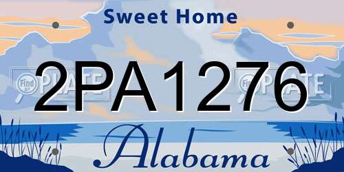 2PA1276 Alabama License Plate