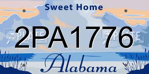 2PA1776 Alabama License Plate