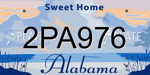 2PA976 Alabama License Plate