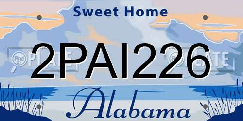 2PAI226 Alabama License Plate