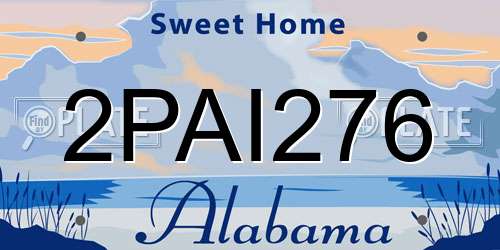 2PAI276 Alabama License Plate