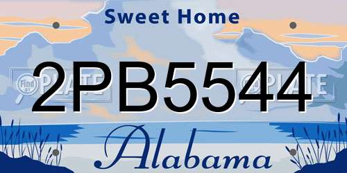 2PB5544 Alabama License Plate