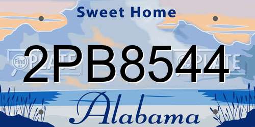 2PB8544 Alabama License Plate