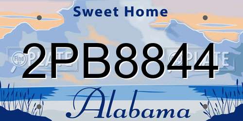 2PB8844 Alabama License Plate
