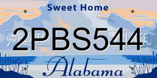 2PBS544 Alabama License Plate