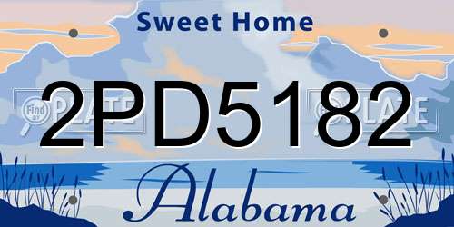 2PD5182 Alabama License Plate