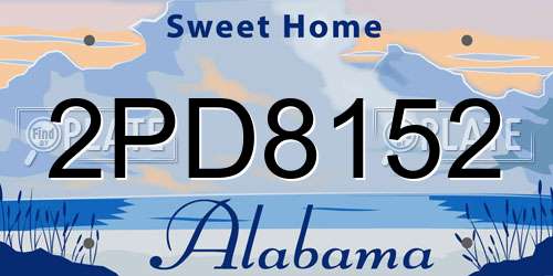 2PD8152 Alabama License Plate
