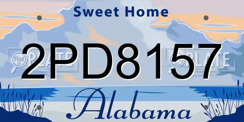 2PD8157 Alabama License Plate