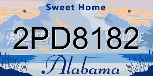 2PD8182 Alabama License Plate