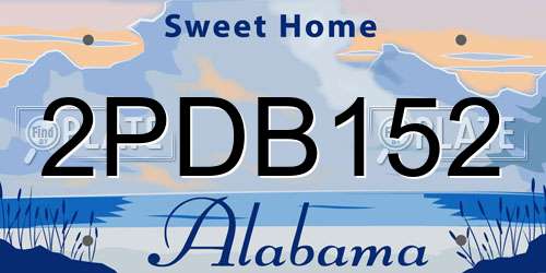 2PDB152 Alabama License Plate