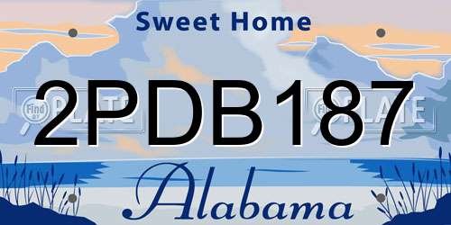 2PDB187 Alabama License Plate