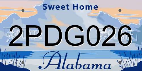 2PDG026 Alabama License Plate