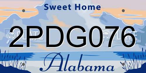 2PDG076 Alabama License Plate