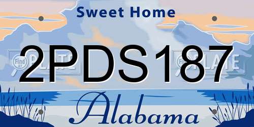 2PDS187 Alabama License Plate