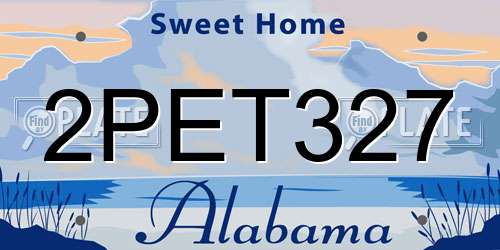 2PET327 Alabama License Plate