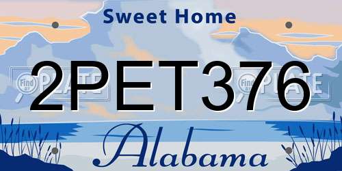 2PET376 Alabama License Plate