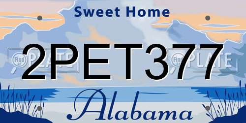 2PET377 Alabama License Plate