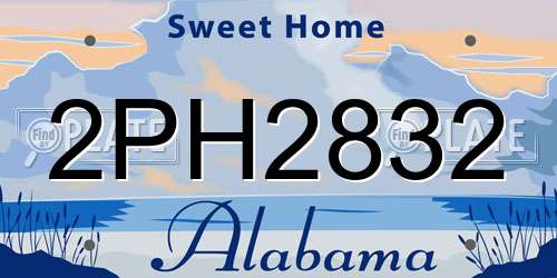 2PH2832 Alabama License Plate