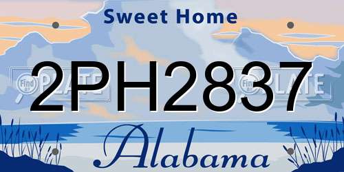 2PH2837 Alabama License Plate