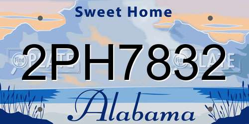 2PH7832 Alabama License Plate
