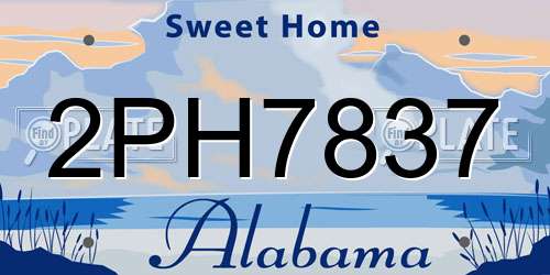 2PH7837 Alabama License Plate