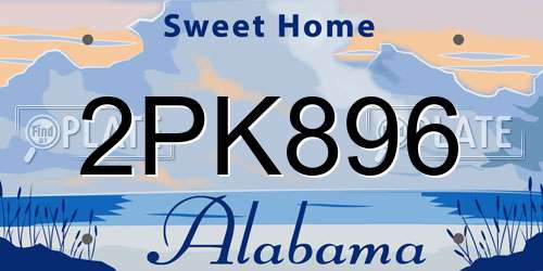 2PK896 Alabama License Plate