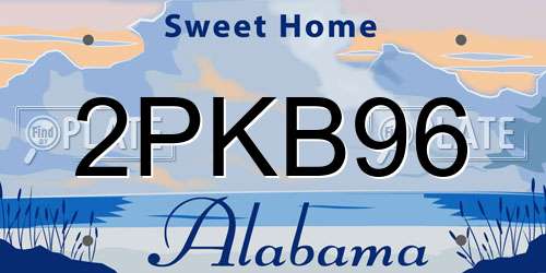 2PKB96 Alabama License Plate