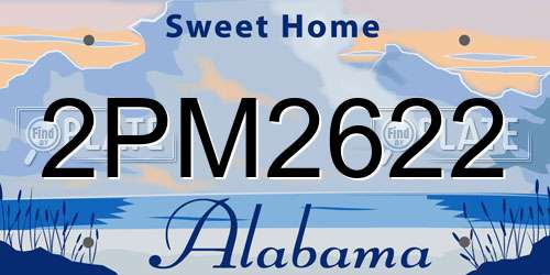 2PM2622 Alabama License Plate