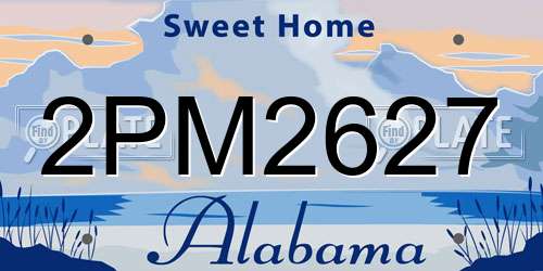 2PM2627 Alabama License Plate