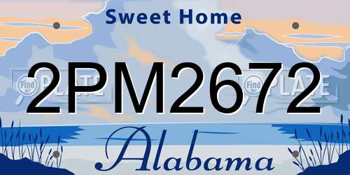 2PM2672 Alabama License Plate