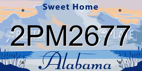 2PM2677 Alabama License Plate