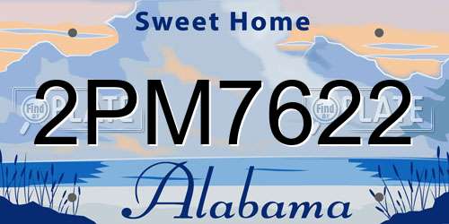 2PM7622 Alabama License Plate