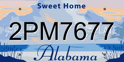 2PM7677 Alabama License Plate