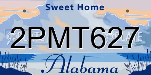 2PMT627 Alabama License Plate