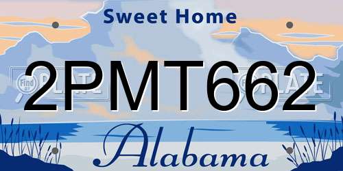 2PMT662 Alabama License Plate