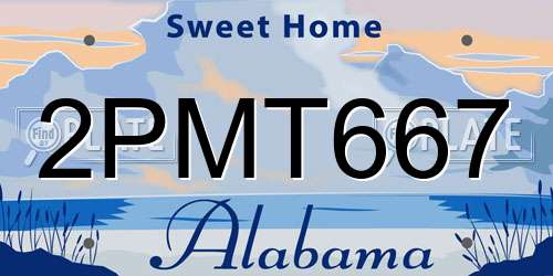 2PMT667 Alabama License Plate