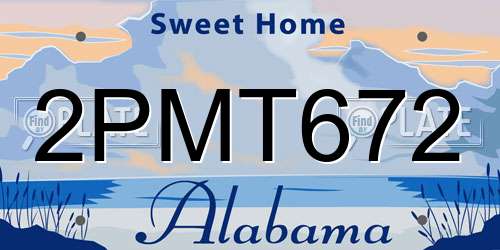 2PMT672 Alabama License Plate