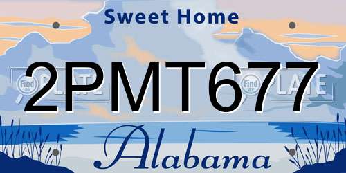 2PMT677 Alabama License Plate