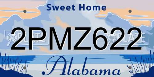 2PMZ622 Alabama License Plate
